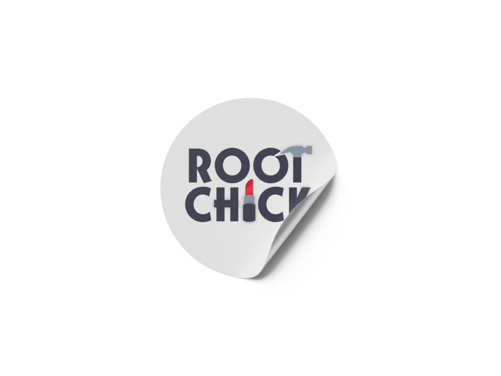 Roof Chick Sticker circle