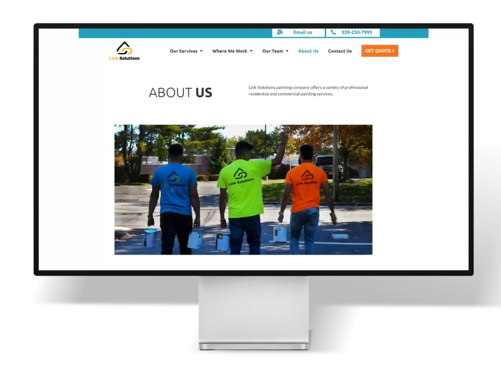 Link Solutions Painting Company Website on Mac