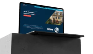 Golden Group Roofing Website on M2 Macbook Air Mockup on Block