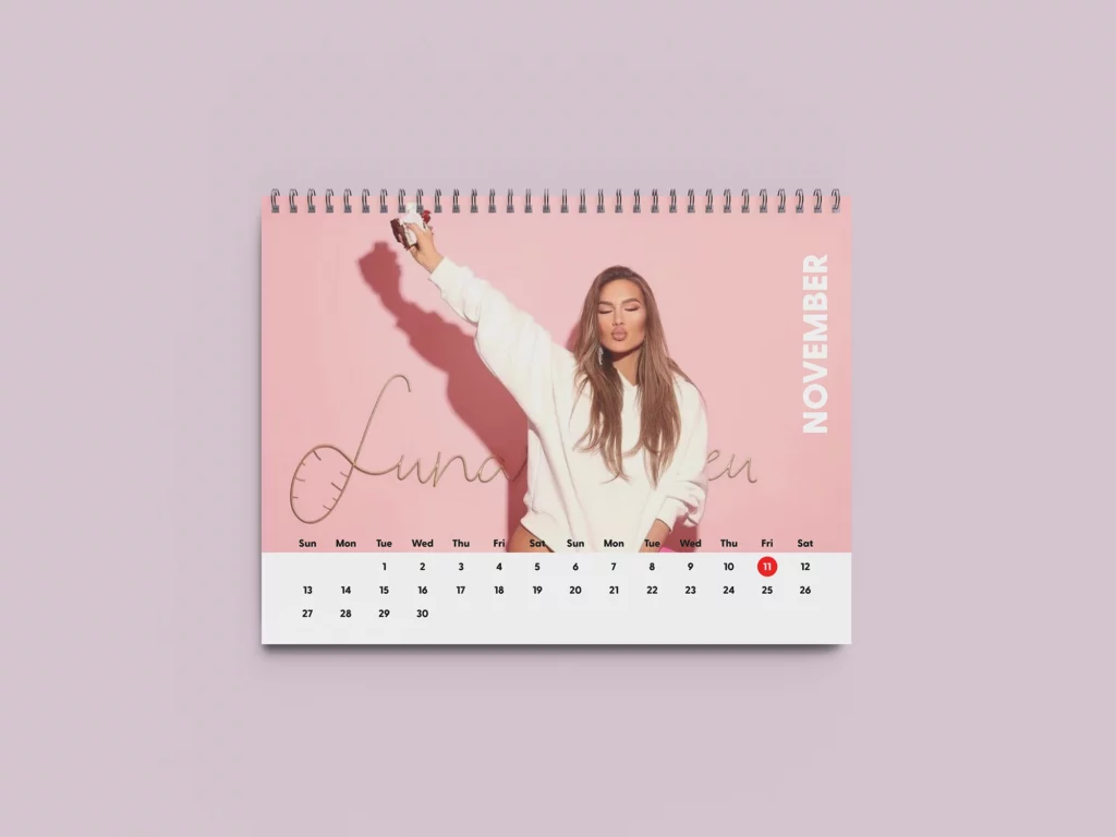 Lunariaa Landscape Calendar Mockup