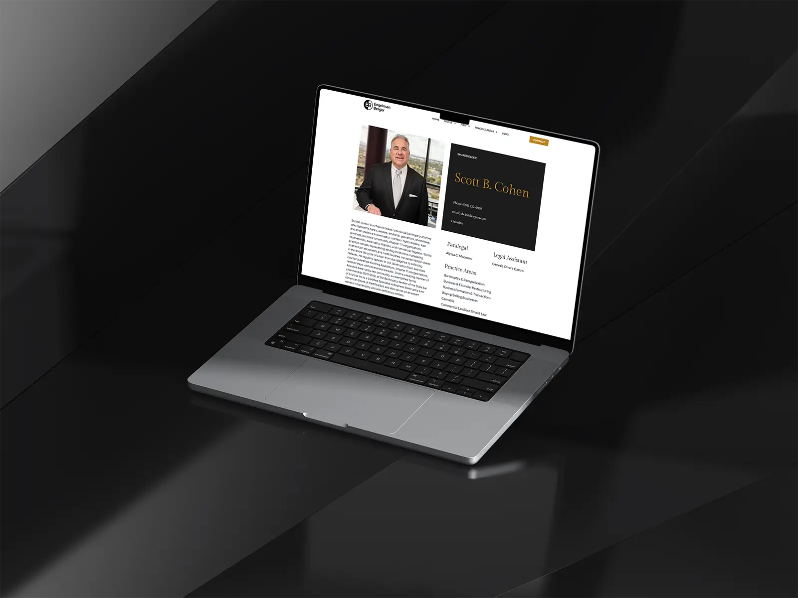 Engelman Berger Website Mockup Individual Attorney Profile