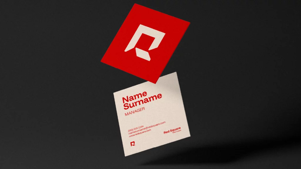 Red Square Logo Mockup