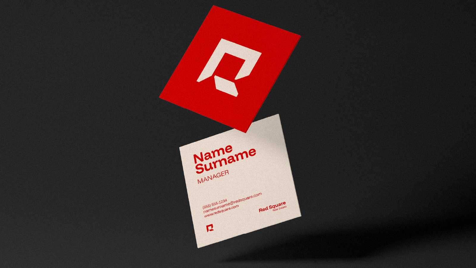 Red Square Logo Mockup